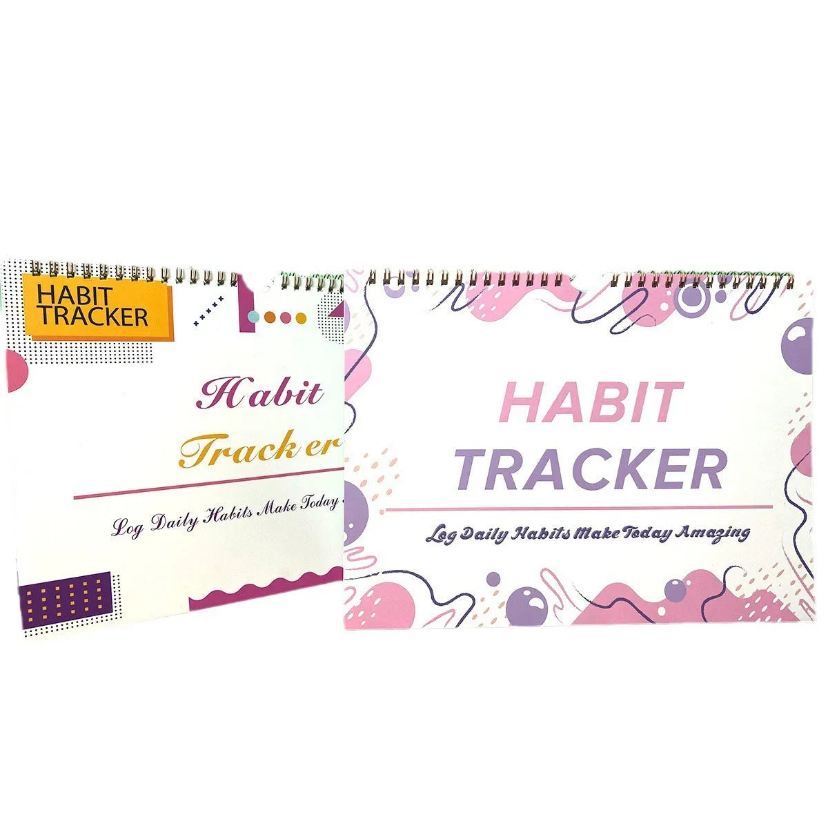 English habit tracking book with 12 pages measuring 21cm by 28cm in multiple colour options