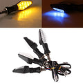 Motorcycle turn signal lights with double-sided luminous yellow blue LED illumination