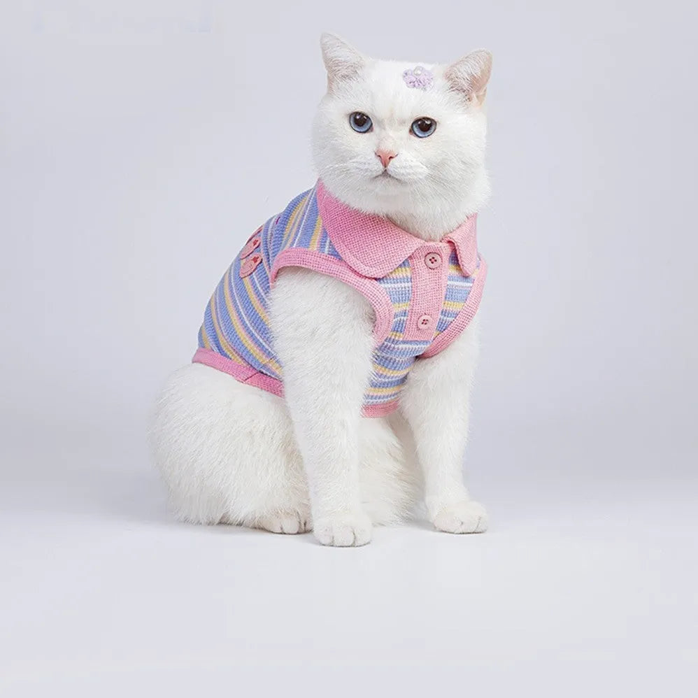 Pink purple dog vest for autumn wear with size options from XXS to XXL for dogs 1.50kg to 14.00kg