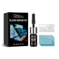 Glass repair kit with 3ml resin bottle, blade, and PET cured films for windshield crack repair