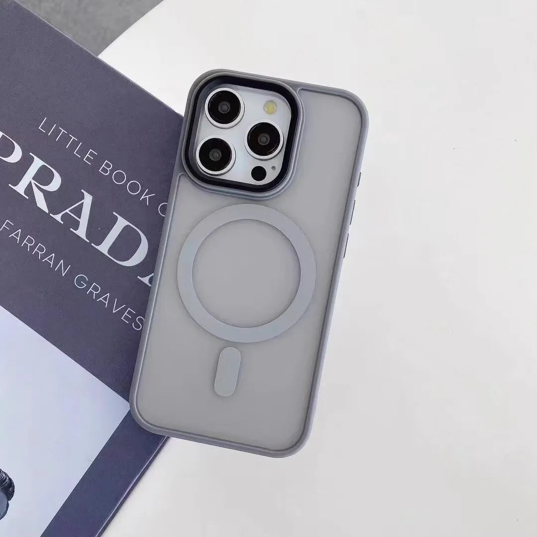 Frosted magnetic suction hard phone case for Apple iPhone 16 in multiple colour options