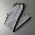 Men's thickened cashmere blend half turtleneck zipper cardigan suit in navy grey and camel winter leisure set