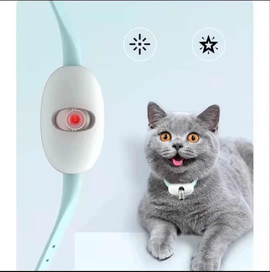 Automatic cat teaser with infrared laser pen light and monochrome PC TPC laser collar for cats