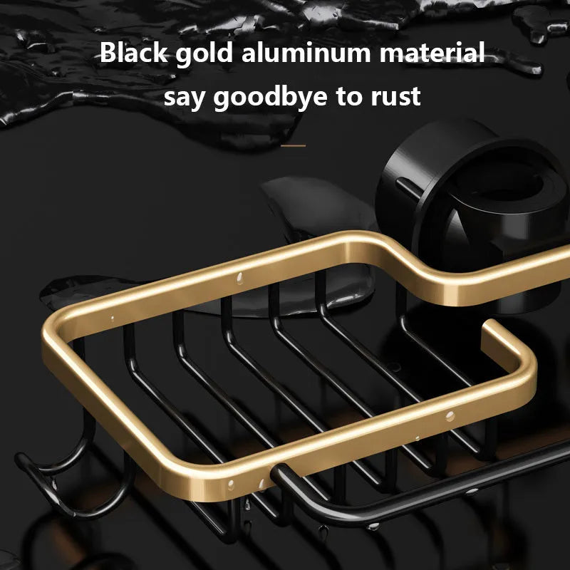 Kitchen faucet rack drain basket in space aluminium, single bar, installed on a silver tap over a sink