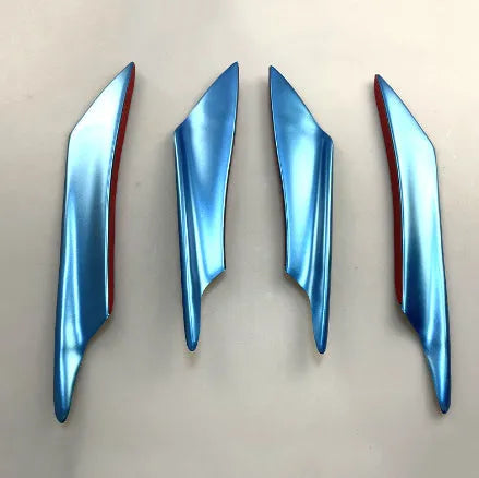 Carbon fibre automotive bumper blade kit with four ABS plastic air spoilers for vehicle modification
