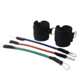 Black taekwondo leg training pull rope set with resistance bands for explosive force development