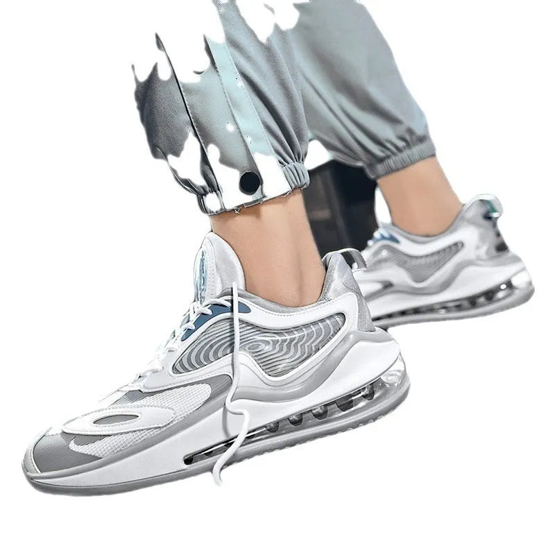Summer air cushion men's shoes with height increasing function and rubber soles in casual style