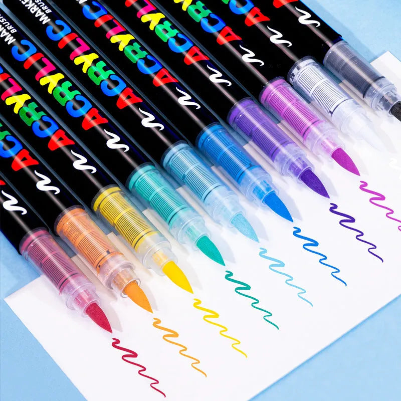 Set of acrylic marker pens with straight liquid paint for hand painting and graffiti artwork