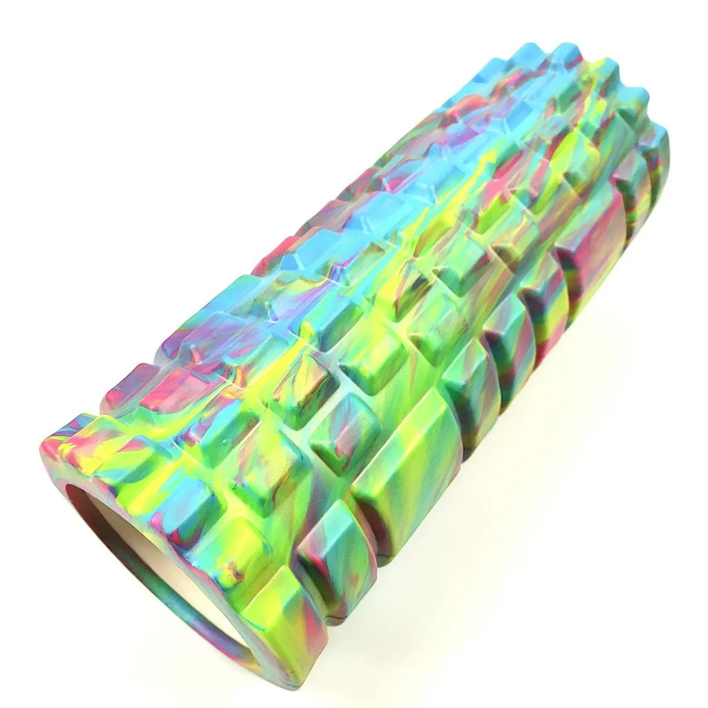 33cm camouflage pattern EVA foam roller in blue green yellow colour for fitness massage