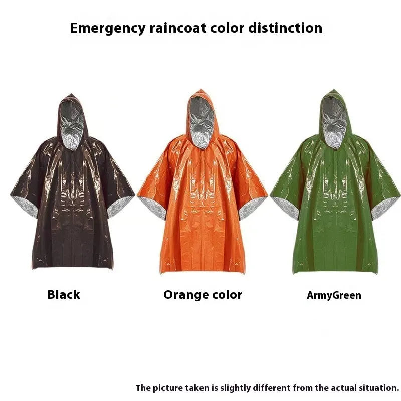 Marathon Wild Cross-country Raincoat in army green or orange colour showing 100x130cm dimensions