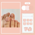 J-52 skin colour plastic toe nail stickers with glue for application.