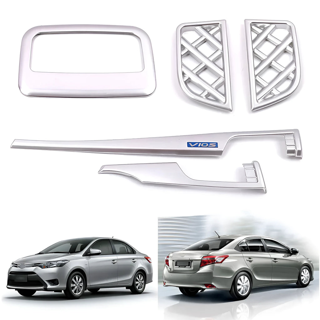 ABS silver roof reading light frame and air outlet trim for 13-16 Toyota Vios interior