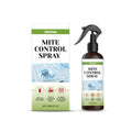 120ml mite control spray bottle with spray nozzle and ingredient list showing water, ethanol, propylene glycol, menthol, disodium EDTA