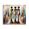 Large abstract handmade oil painting of African woman on canvas for modern home decoration