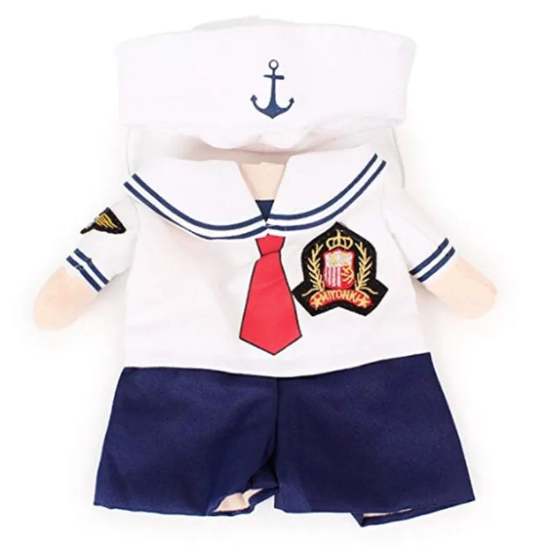 Fashion minimalist cat dog pet clothing sailor costume polyester role play outfit in Sailor colour