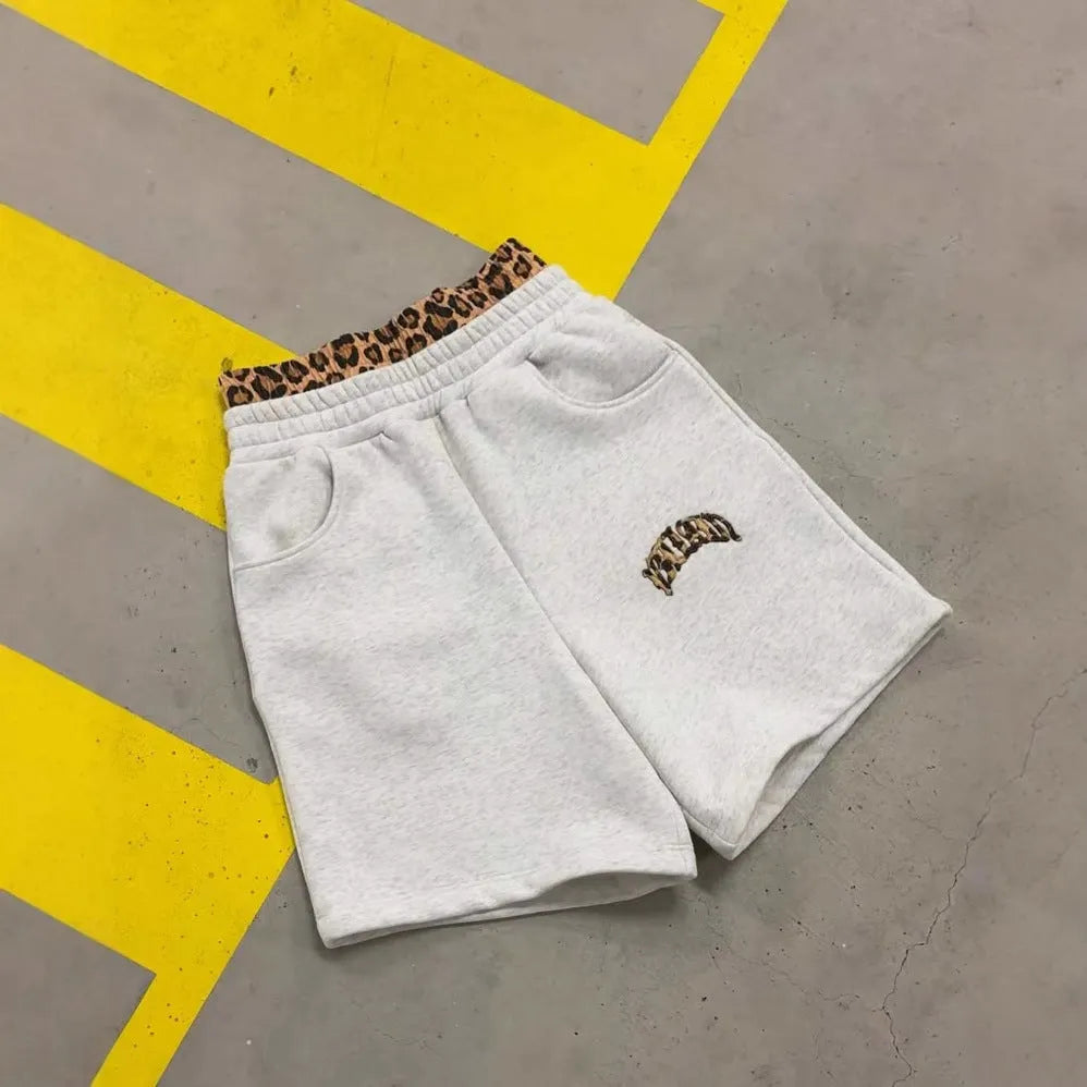 Men's patchwork double waist hip hop trousers in elastic polyester with loose fit and zip fly