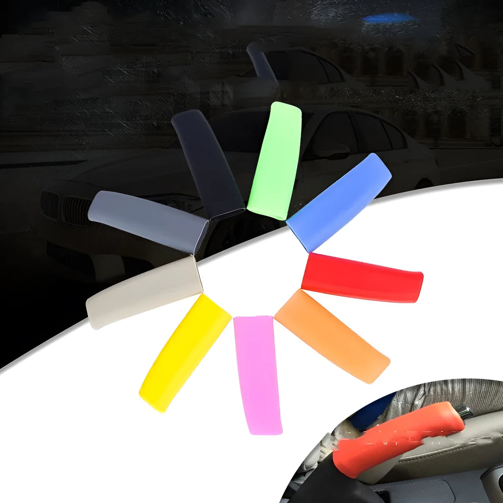 Universal silicone handbrake sleeve cover in assorted colours for car interior
