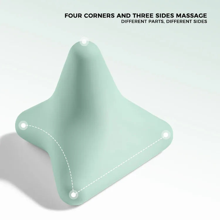 Silicone massage cone triangular relax apparatus in gray for psoas muscle release and back neck massage