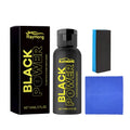 Automotive plastic refurbishment kit with 60ml bottle, application sponge, and microfibre cloth