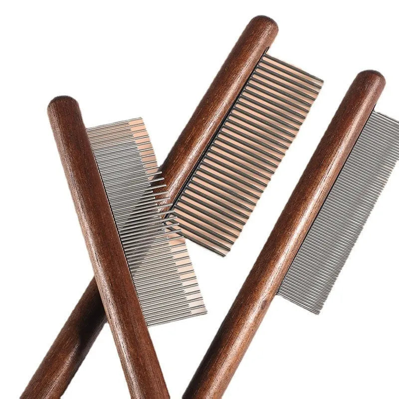 Stainless steel flea comb for dogs with dense teeth for grooming