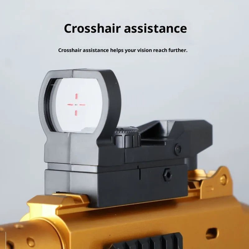 Sliding loaded throw shell soft elastic toy model 48cm plastic with two magazines and soft bullets Laifu Brown