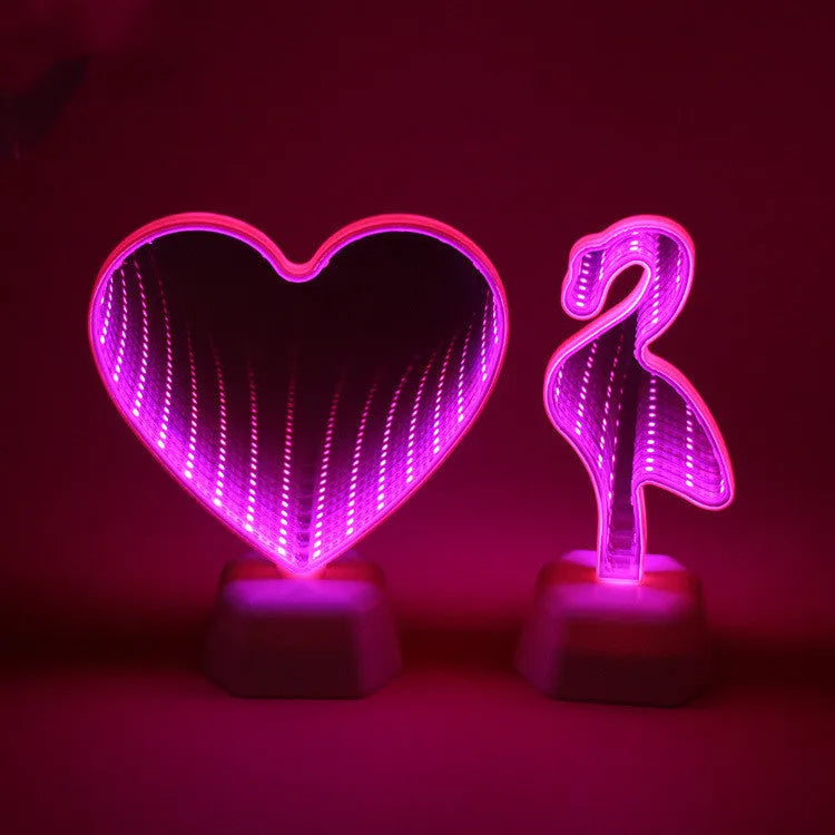 LED double-sided love tunnel light with rose red illumination measuring 16x7x19cm