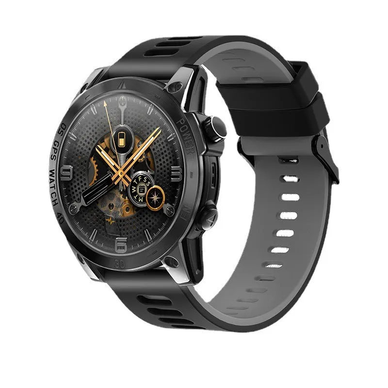 GPS outdoor sports watch black 1.43in AMOLED screen with step counting and heart rate monitoring