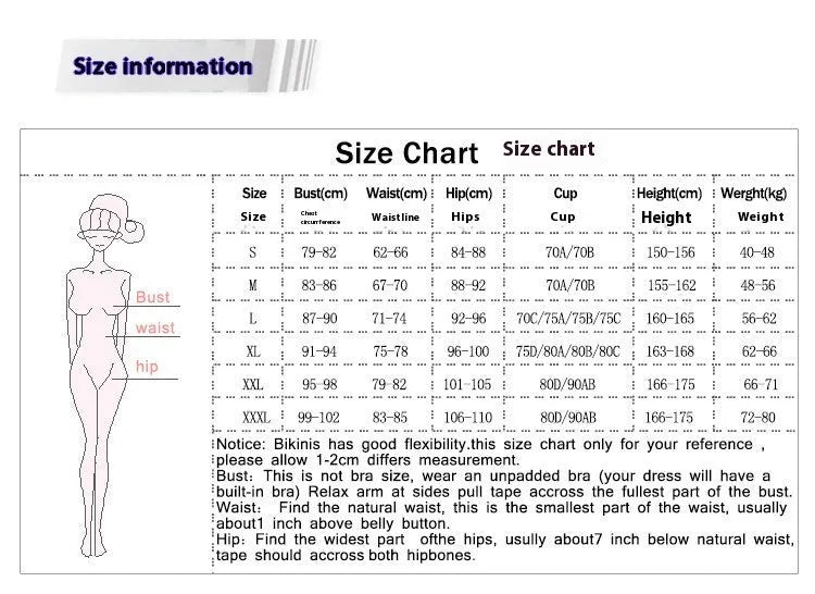 Women's solid colour high waist split swimsuit bikini set with spandex lining