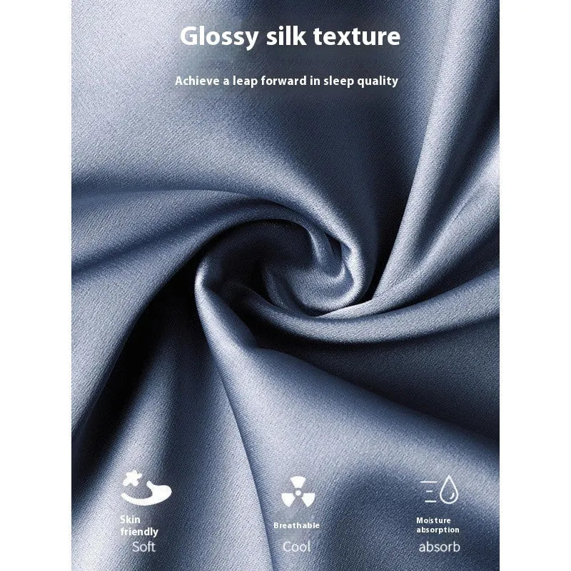 Men's ice silk home wear three-piece suit in cooling fabric with shorts and trousers