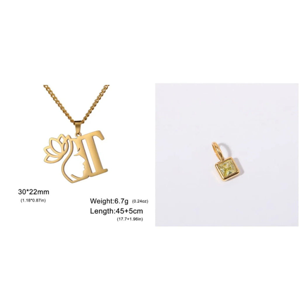 Stainless steel cross chain fashion necklace with single pendant in gold or silver electroplated finish