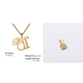 Stainless steel cross chain fashion necklace with single pendant in gold or silver electroplated finish