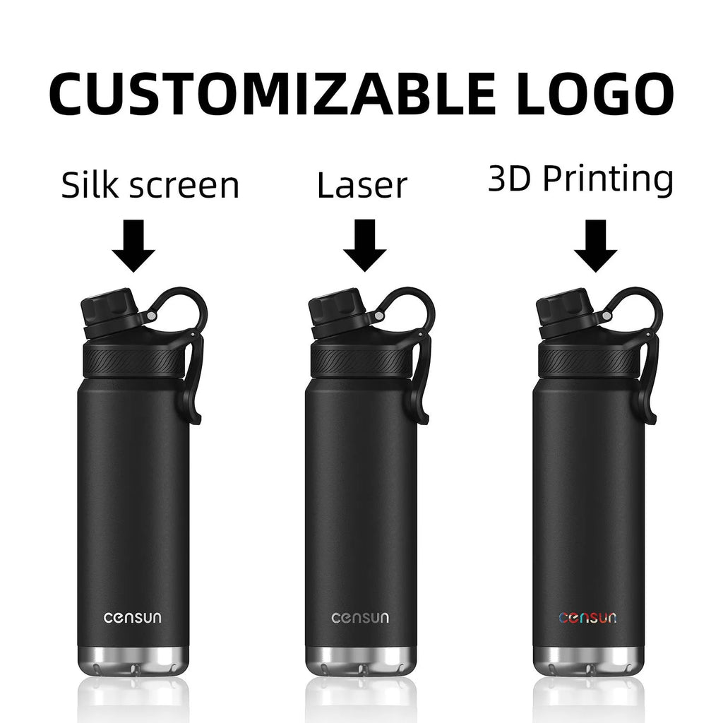 Double-layer 700ml stainless steel vacuum mug in black, light blue, and celadon, modern simplicity design