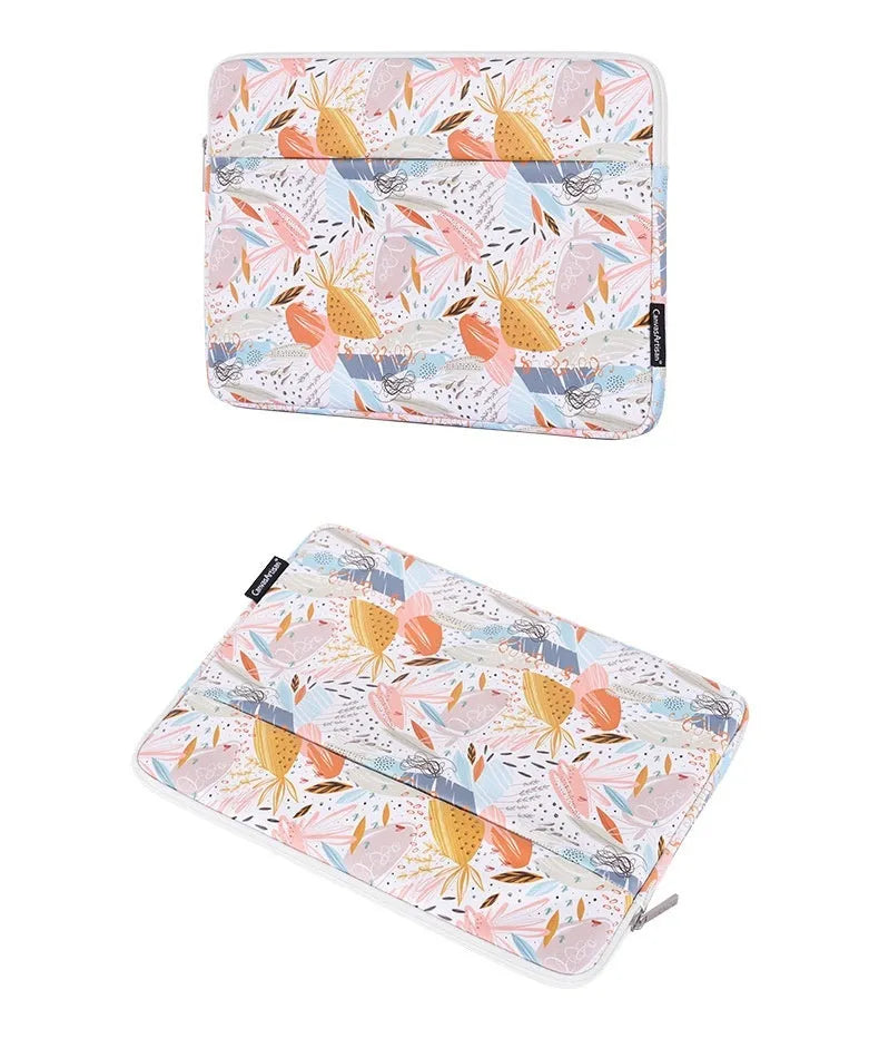 White waterproof PU leather 14 inch laptop inner bag with protective features