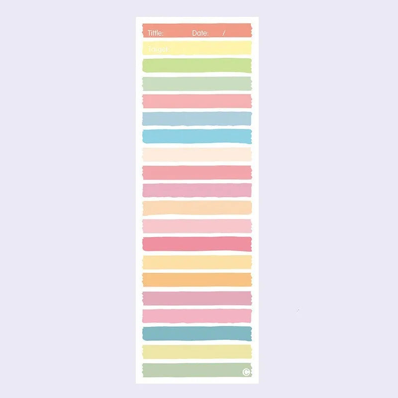 Cartoon student notepad with plastic note box in colourful striped and animal designs measuring 90x248mm