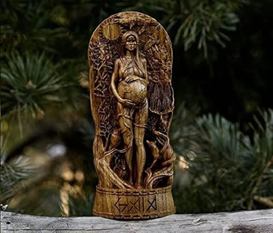 A resin Greek goddess statue for altar or garden use, 22 cm tall, in one of three colour finishes.