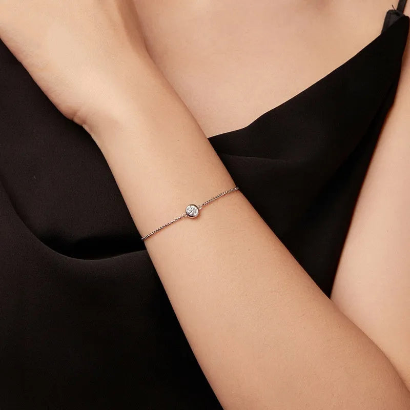 D-colour bright classic moissanite bracelet 925 sterling silver electroplated finish