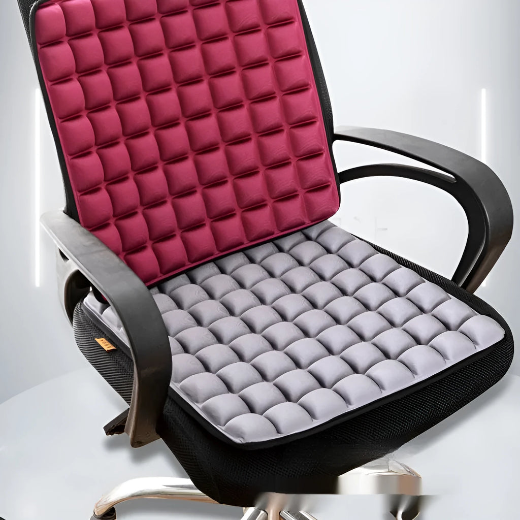 5D non-inflatable car seat cushion with foam filler and spandex cover, 45x45cm, in black or grey