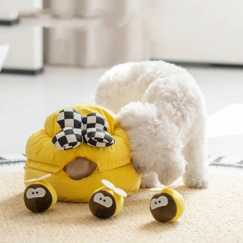 Honey digging dog snuffle mat made from polyester and pure cotton for hiding food and treats
