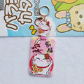 Lucky Cat Tens of Thousands of Blessing plastic card sleeve with ferrule pendant in cartoon style