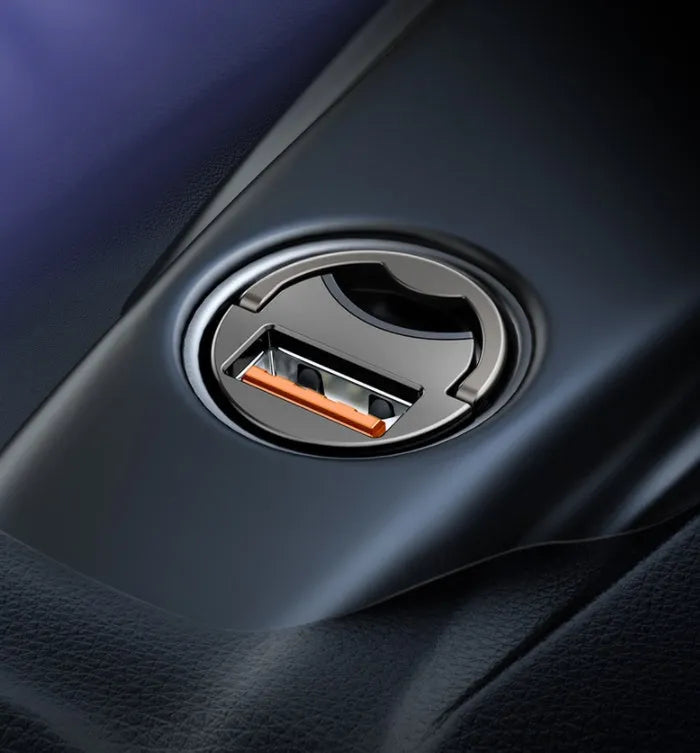 Baseus 30W PPS fast charge single USB car charger with 1-metre cable in grey