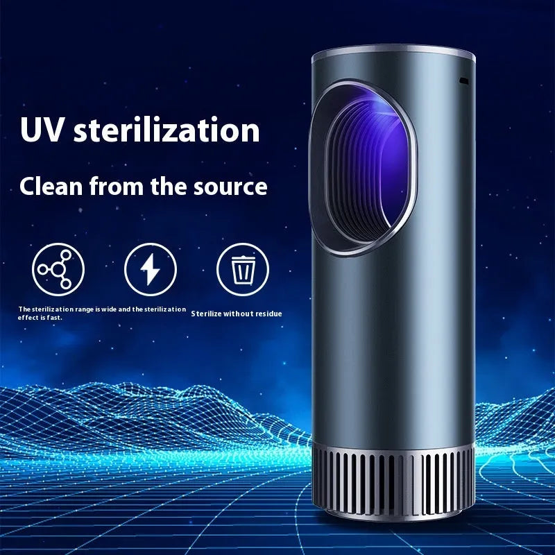 Black car air purifier with formaldehyde removal function and USB power cable