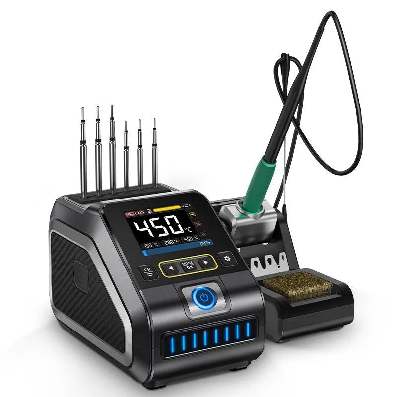 Intelligent constant temperature soldering station with plug-in heating core, 110-250V input, for maintenance and welding