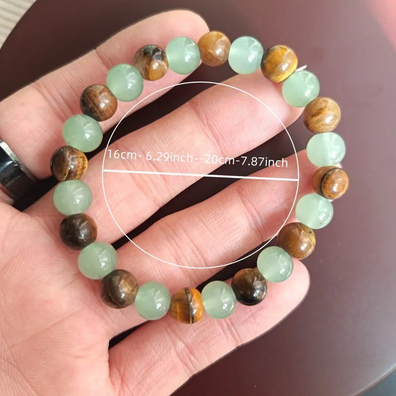Fashion Universal Tiger Eye Bracelet unisex casual geometric glass crystal bracelet natural colour
