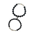 Obsidian Buddha beads in 8mm and 10mm sizes for DIY couple bracelet kit, national style.