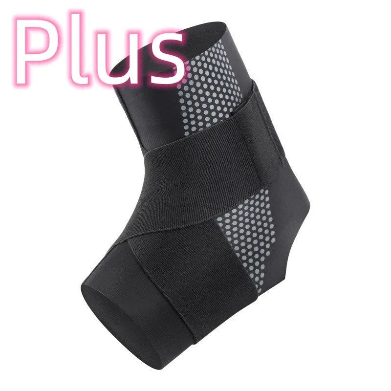 Black Lycra cloth fixed rehabilitation ankle support protector for sports.