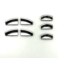 Black glitter car window lift button sticker made from ABS plastic for interior customisation.