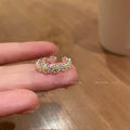 Little Daisy women's twin opening ring set in copper, one with a pearl and one plain.