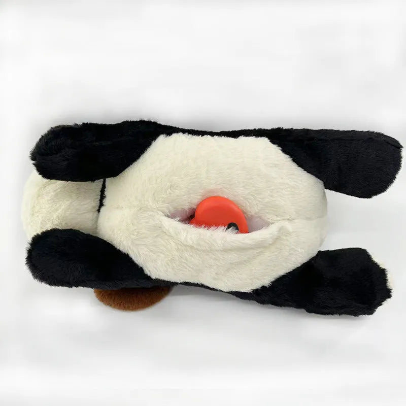 Plush pet anxiety companion sleep toy dog with built-in heartbeat, 17x36x17cm, beige