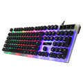 White waterproof mechanical gaming keyboard with RGB backlight and 104 keys