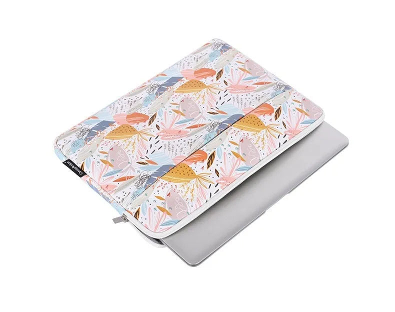 White waterproof PU leather 14 inch laptop inner bag with protective features